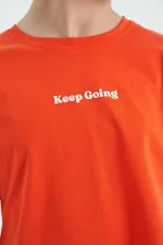 Tommylife Toptan Portakal Yazı Baskılı O Yaka Düşük Omuzlu Oversize Kız Çocuk T-Shirt - 75130