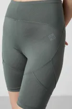 Tommylife Toptan Yüksek Bel Biker Kadın Tayt 91013 Haki