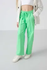 Tommylife Wholesale 7-15 Years Wide Leg Standard Fit Girls' Sweatpants 75144 Aqua Green