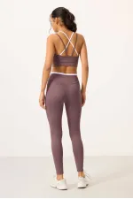 Tommylife Wholesale High Waist Slim Fit Women's Bustier and Leggings Set 95333 Rose Pink