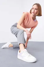 Tommylife Toptan Gri Melanj Yüksek Bel Jogger Rahat Form Dar Paça Kadın Eşofman Alt - 94566