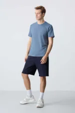 Tommylife Toptan Comfort Fit Basic Erkek Şort 81275 Lacivert