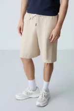 Tommylife Wholesale Comfort Fit Basic Men's Shorts 81277 Beige