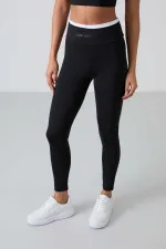 Tommylife Toptan Yüksek Bel Dar Paça Kadın Büstiyer Tayt Takım 95333 Siyah