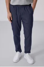 Tommylife Wholesale Standard Fit Woven Lightweight Stretch Chino Pants 82175 Denim Navy Blue