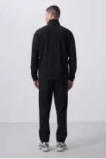 Tommylife Wholesale Textured Surface Comfortable Fit Men's Tracksuit Set 85273 Black