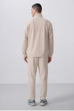 Tommylife Toptan Yüzeyi Dokulu Rahat Form Erkek Eşofman Takım 85273 Bej