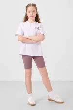 Tommylife Toptan V Yaka Kemer Detaylı Standart Fit Performans Kız Çocuk Tayt Takım 75187 Beyaz Gül kurusu