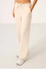 Ensemble tunique de survêtement oversize à capuche et texture douce Tommylife pour femme - 95348 Beige