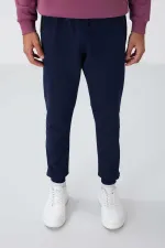 Tommylife Toptan İndigo Fermuar Cepli Standart Kalıp Jogger Erkek Eşofman Alt - 84651