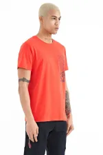 Tommylife Wholesale Men's Crew Neck Standard Fit Printed T-Shirt 88208 Fiesta