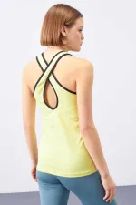 Débardeur de sport sans manches Tommylife Wholesale Lemon Crossbody pour femme, coupe standard - 97094