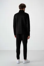 Tommylife Toptan Bran Standart Kalıp Scuba Basic Erkek Eşofman Takım 85199 Siyah