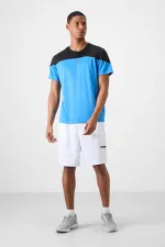 Tommylife Toptan O Yaka Standart Kalıp Aktif Spor Erkek T-Shirt 88386 Saks