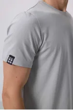 T-shirt basique Tommylife pour homme, col rond, coupe standard, couleur pierre, référence 87911