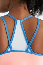 Débardeur de sport pour femme Tommylife, rose pâle, dos à double bretelle, coupe standard - 97258