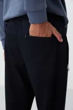 Tommylife Toptan Dar Kalıp Klasik Paça Erkek Eşofman Alt 84669 Lacivert