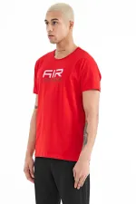 Tommylife Wholesale Liam Crew Neck Standard Fit Printed Men's T-Shirt 88207 Red