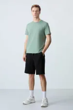 Tommylife Toptan Comfort Fit Basic Erkek Şort 81278 Siyah