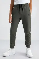 Pantalon de survêtement fin à revers standard kaki pour garçon Tommlife Wholesale - 11062