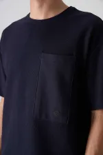 Tommylife Toptan O Yaka Oversize Basic Erkek T-Shirt 88341 Lacivert