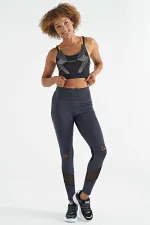 Bustier Tommylife Wholesale noir imprimé dos croisé en tissu scuba coupe slim pour femme - 97273