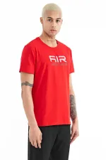 Tommylife Wholesale Liam Crew Neck Standard Fit Printed Men's T-Shirt 88207 Red