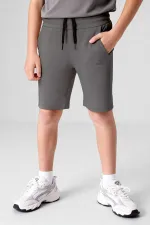 Short de sport basique gris foncé, coupe standard, pour garçon, Tommlife Wholesale - 11303