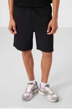 Short chino extensible léger, coupe standard, tissé, Tommylife Wholesale, noir, référence 81293