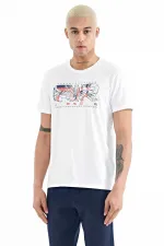 Tommylife Wholesale Oscar Crew Neck Standard Fit Printed Men's T-Shirt 88226 White
