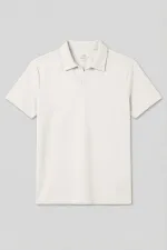 T-shirt polo homme Tommylife Wholesale blanc cassé, confortable et doux au toucher - 88496