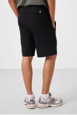 Short chino extensible léger, coupe standard, tissé, Tommylife Wholesale, noir, référence 81292