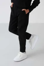 Ensemble de survêtement en polaire à col montant Tommylife Wholesale Serverer Boy, noir, référence 11218