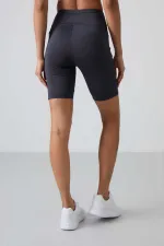 Tommylife Toptan Yüksek Bel Biker Kadın Tayt 91012 Antrasit