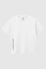 Tommylife Toptan Beyaz Baskılı O Yaka Rahat Form Battal Büyük Beden Erkek T-Shirt - 88472