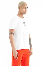 T-shirt homme Tommylife Wholesale Tylor, col rond, coupe standard, imprimé, blanc, référence 88227