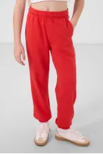 Tommylife Wholesale Crew Neck Printed Elasticated Hem Standard Fit Girls' Tracksuit Set 75186 Ecru Fiesta