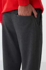 Pantalon de survêtement Tommylife Wholesale Anthracite chiné, coupe classique, poches et cordon de serrage - 84682