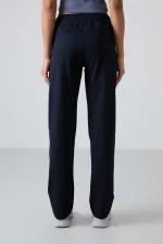 Bas de survêtement Tommylife bleu marine avec poche zippée, coupe confortable, coupe classique, pour femme - 94195