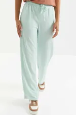 Pantalon de survêtement Tommylife Wholesale Aqua Green Classic Leg à taille élastiquée avec cordon de serrage - 94619