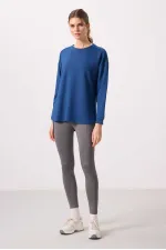 Tommylife Toptan Yumuşak Dokulu O Yaka Rahat Form Kadın Tunik Sweatshirt - 97305 Parlament