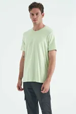 T-shirt basique Tommylife pour homme, col rond, coupe standard, vert clair, référence 87911.