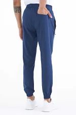 Tommylife Toptan İndigo Erkek Basic Cepli Bağcıklı Rahat Form Lastik Paça Eşofman Altı - 84826