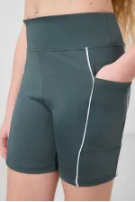 Tommylife Toptan Esnek Standart Fit Basic Performans Kız Çocuk Tayt 75189 Orman Yeşili