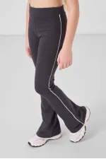 Ensemble de leggings Tommylife Wholesale Cotton à col rond, coupe standard et jambes évasées pour filles, référence 75192, blanc anthracite