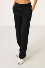 Ensemble tunique de survêtement à capuche oversize pour femme Tommylife, texture douce, vente en gros - 95348 Noir