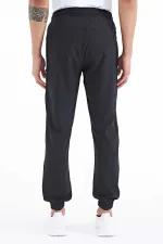 Tommylife Toptan Siyah Erkek Basic Cepli Bağcıklı Rahat Form Lastik Paça Eşofman Altı - 84826