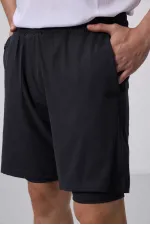 Leggings et shorts Tommylife en polyester coupe standard pour hommes, coloris anthracite, référence 81287.