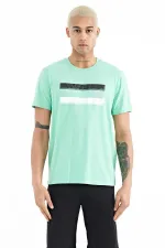 Tommylife Wholesale Donald Trump Crew Neck Standard Fit Printed Men's T-Shirt 88217 Aqua Green