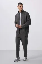Tommylife Toptan Yüzeyi Dokulu Rahat Form Erkek Eşofman Takım 85273 Koyu Gri